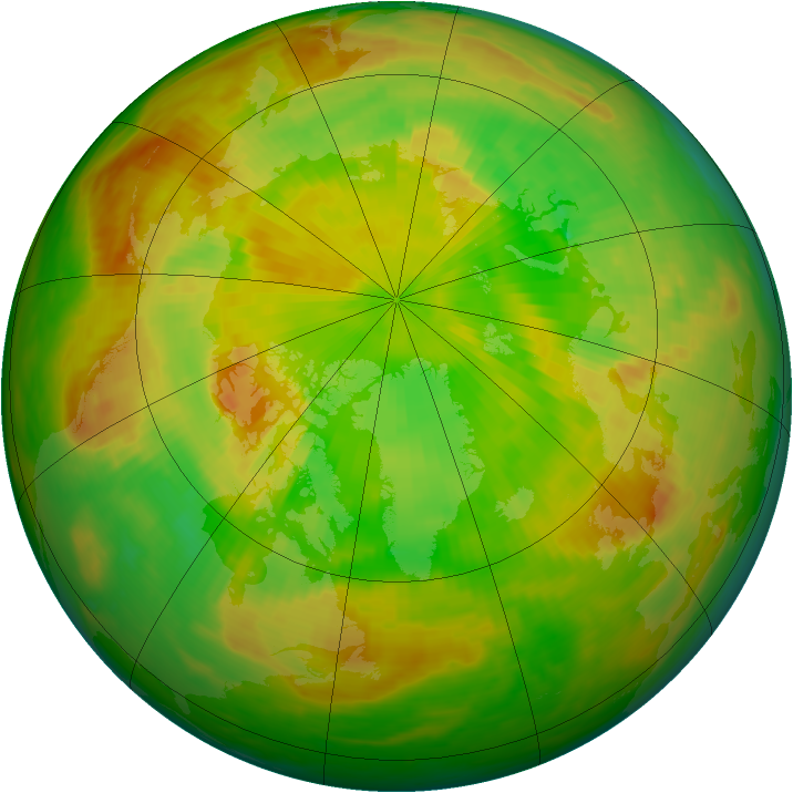 Arctic ozone map for 03 June 1991